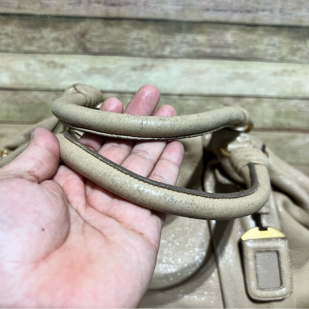 Prada Beige Leather Zip Hobo Bag - Picture 7 of 12